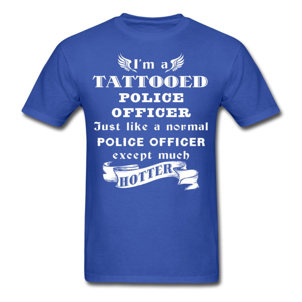 I'm a Tattooed Police Officer,... Much Hotter Unisex T-Shirt-Unisex Classic T-Shirt | Fruit of the Loom 3930-Teelime | shirts-hoodies-mugs
