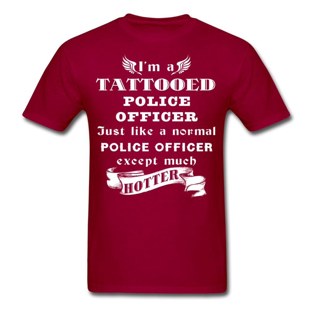 I'm a Tattooed Police Officer,... Much Hotter Unisex T-Shirt-Unisex Classic T-Shirt | Fruit of the Loom 3930-Teelime | shirts-hoodies-mugs