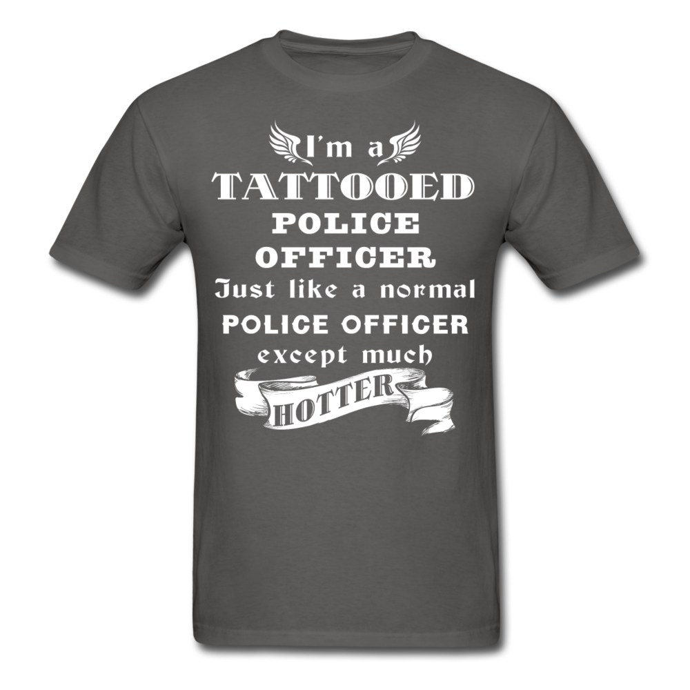 I'm a Tattooed Police Officer,... Much Hotter Unisex T-Shirt-Unisex Classic T-Shirt | Fruit of the Loom 3930-Teelime | shirts-hoodies-mugs