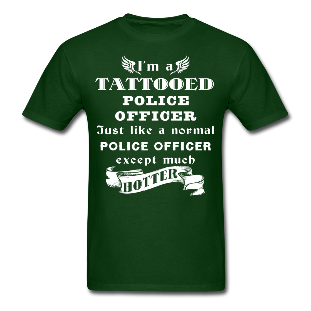 I'm a Tattooed Police Officer,... Much Hotter Unisex T-Shirt-Unisex Classic T-Shirt | Fruit of the Loom 3930-Teelime | shirts-hoodies-mugs
