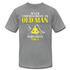 Never Underestimate An Old Man Who Loves Yoga Unisex Canvas T-Shirt-Unisex Jersey T-Shirt | Bella + Canvas 3001-Teelime | shirts-hoodies-mugs