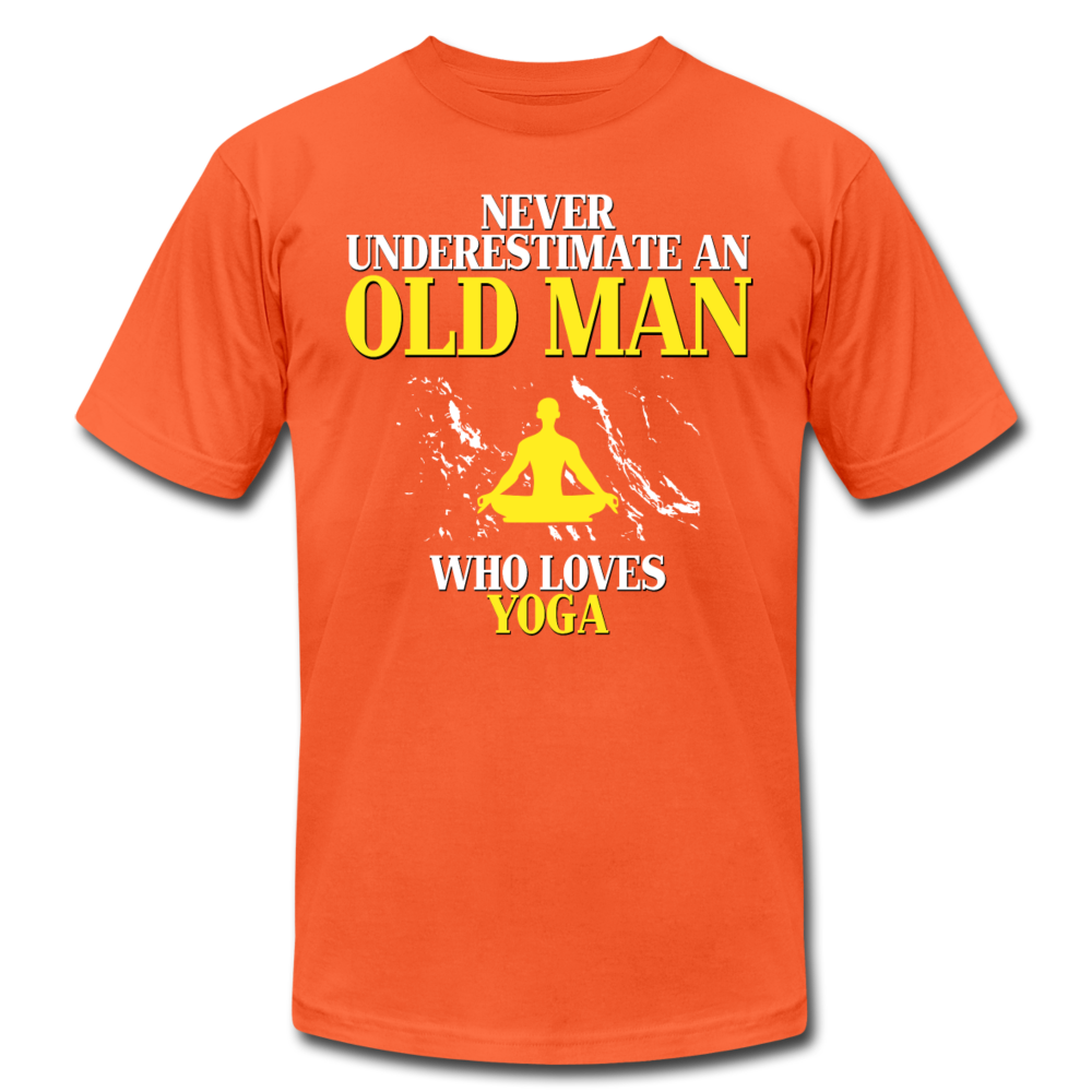 Never Underestimate An Old Man Who Loves Yoga Unisex Canvas T-Shirt-Unisex Jersey T-Shirt | Bella + Canvas 3001-Teelime | shirts-hoodies-mugs