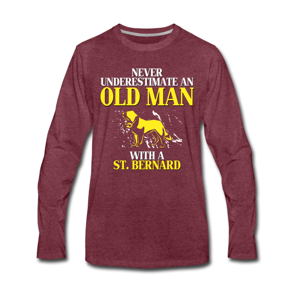 Never Underestimate An Old Man With a St. Bernard Unisex Longsleeve-Men's Premium Long Sleeve T-Shirt | Spreadshirt 875-Teelime | shirts-hoodies-mugs