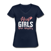 Real Girls Have Muscles Women's V-Neck T-Shirt-Women's V-Neck T-Shirt | Fruit of the Loom L39VR-Teelime | shirts-hoodies-mugs