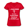 I run Marathons because punching people is frowned upon Women's V-Neck T-Shirt-Women's V-Neck T-Shirt | Fruit of the Loom L39VR-Teelime | shirts-hoodies-mugs