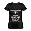 I run Marathons because punching people is frowned upon Women's V-Neck T-Shirt-Women's V-Neck T-Shirt | Fruit of the Loom L39VR-Teelime | shirts-hoodies-mugs