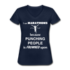 I run Marathons because punching people is frowned upon Women's V-Neck T-Shirt-Women's V-Neck T-Shirt | Fruit of the Loom L39VR-Teelime | shirts-hoodies-mugs