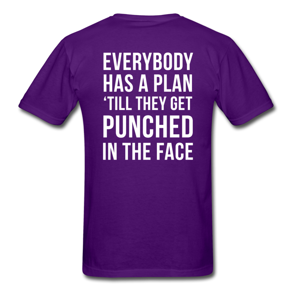 Everybody has a plan 'till they get punched in the face Back Print Unisex T-Shirt-Unisex Classic T-Shirt | Fruit of the Loom 3930-Teelime | shirts-hoodies-mugs