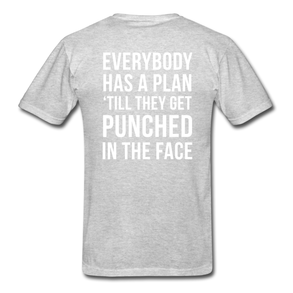 Everybody has a plan 'till they get punched in the face Back Print Unisex T-Shirt-Unisex Classic T-Shirt | Fruit of the Loom 3930-Teelime | shirts-hoodies-mugs