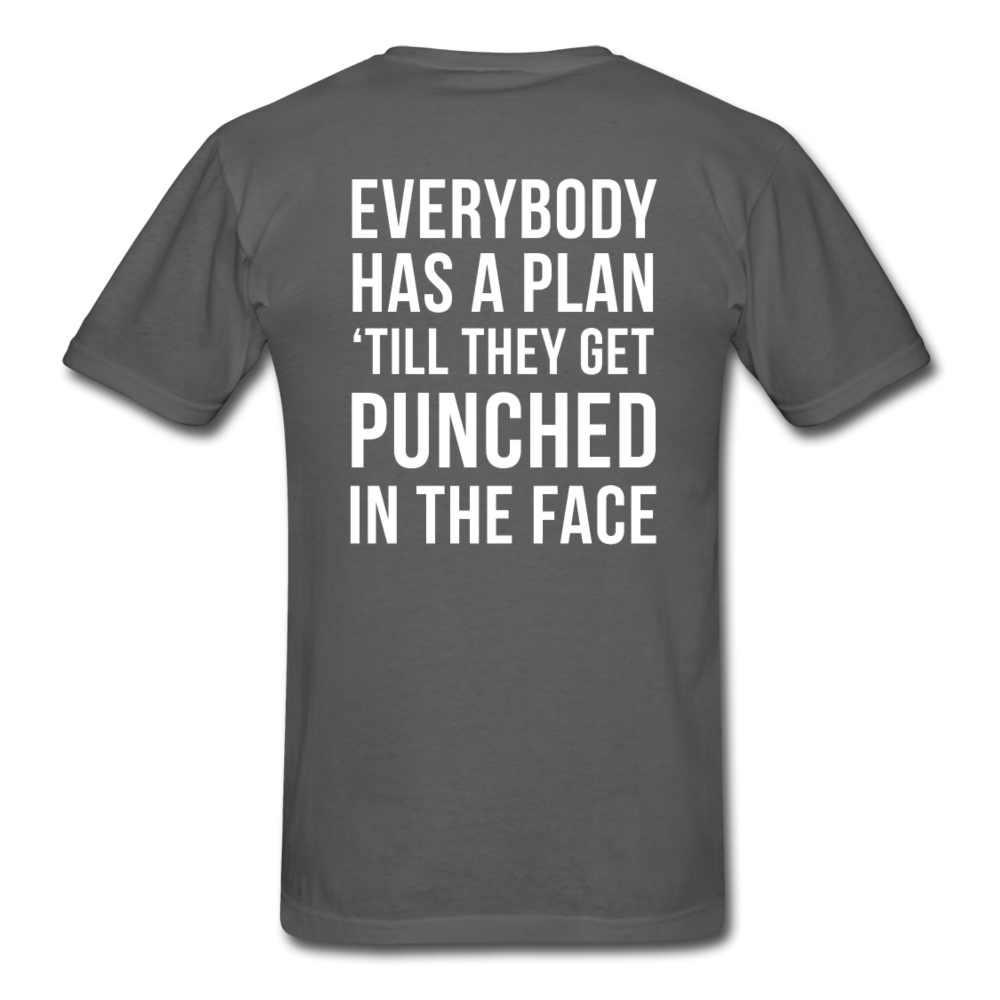 Everybody has a plan 'till they get punched in the face Back Print Unisex T-Shirt-Unisex Classic T-Shirt | Fruit of the Loom 3930-Teelime | shirts-hoodies-mugs