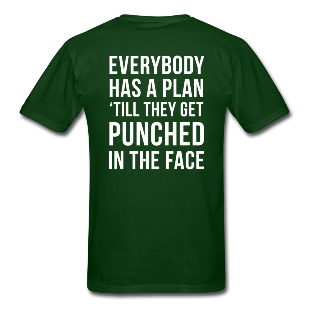 Everybody has a plan 'till they get punched in the face Back Print Unisex T-Shirt-Unisex Classic T-Shirt | Fruit of the Loom 3930-Teelime | shirts-hoodies-mugs