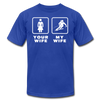 Skiing - Your wife My wife Unisex Canvas T-Shirt-Unisex Jersey T-Shirt | Bella + Canvas 3001-Teelime | shirts-hoodies-mugs