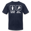 Skiing - Your wife My wife Unisex Canvas T-Shirt-Unisex Jersey T-Shirt | Bella + Canvas 3001-Teelime | shirts-hoodies-mugs