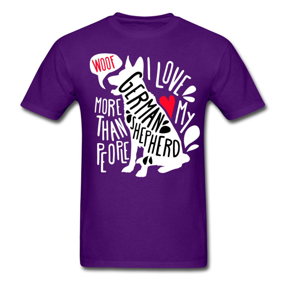I love my German Shepherd more than people Unisex T-Shirt-Unisex Classic T-Shirt | Fruit of the Loom 3930-Teelime | shirts-hoodies-mugs