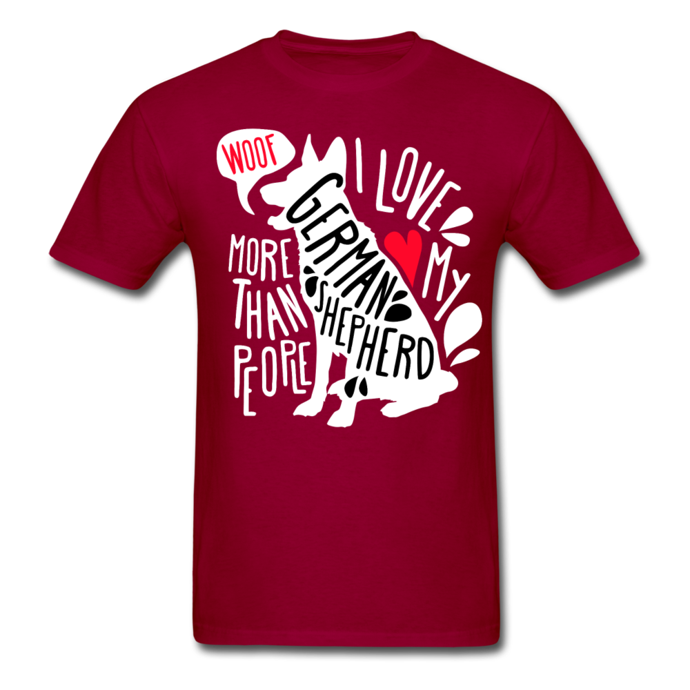 I love my German Shepherd more than people Unisex T-Shirt-Unisex Classic T-Shirt | Fruit of the Loom 3930-Teelime | shirts-hoodies-mugs