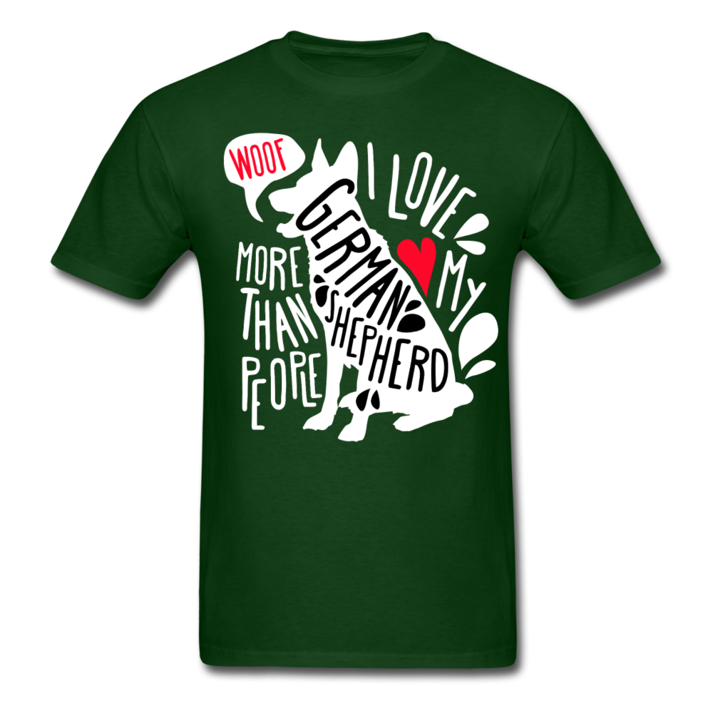 I love my German Shepherd more than people Unisex T-Shirt-Unisex Classic T-Shirt | Fruit of the Loom 3930-Teelime | shirts-hoodies-mugs