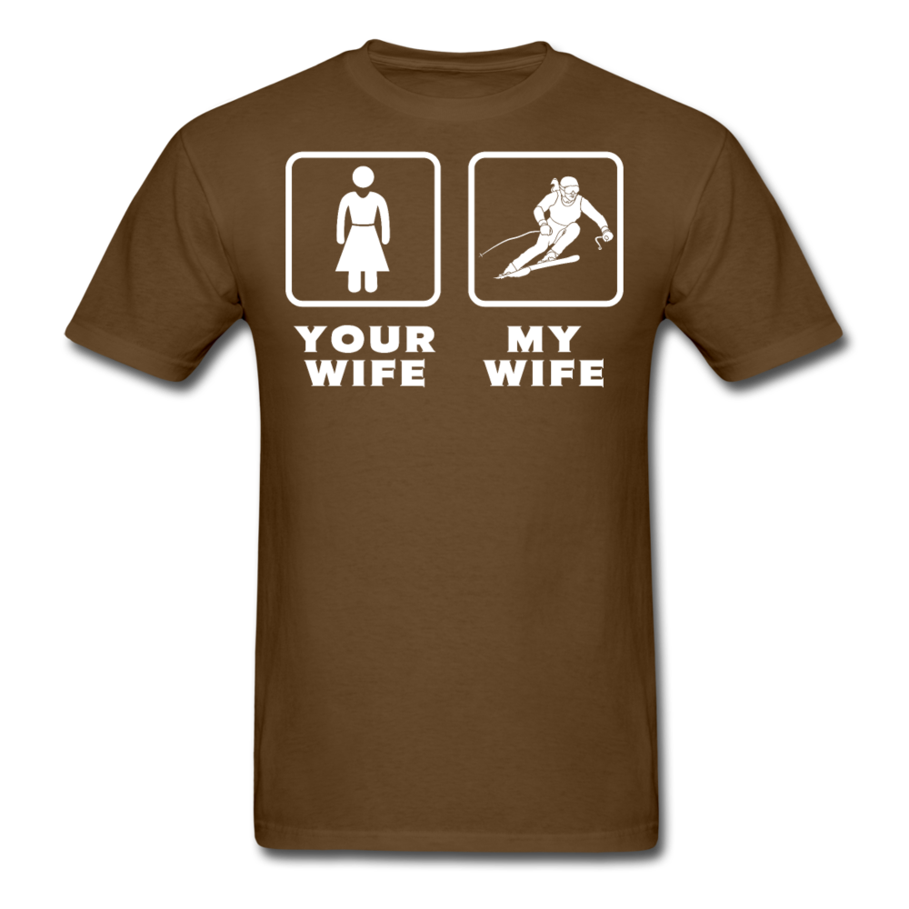 Skiing - Your wife My wife Unisex T-Shirt-Unisex Classic T-Shirt | Fruit of the Loom 3930-Teelime | shirts-hoodies-mugs