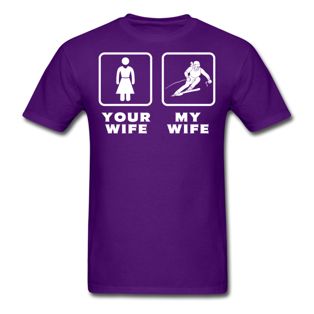 Skiing - Your wife My wife Unisex T-Shirt-Unisex Classic T-Shirt | Fruit of the Loom 3930-Teelime | shirts-hoodies-mugs