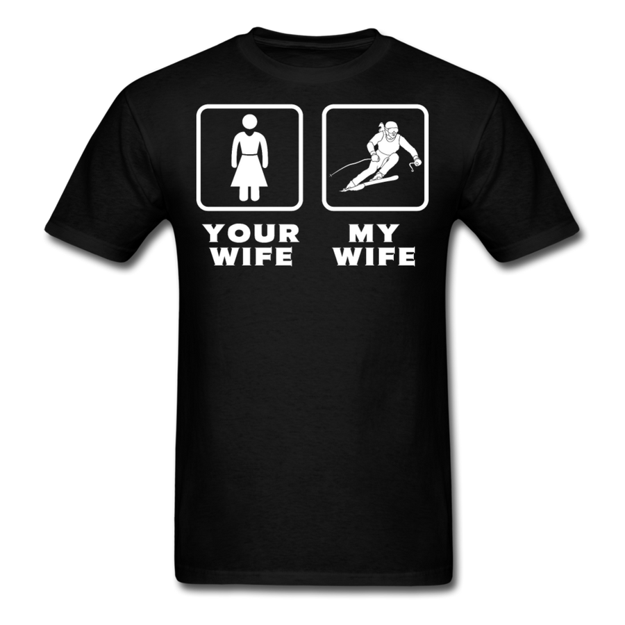 Skiing - Your wife My wife Unisex T-Shirt-Unisex Classic T-Shirt | Fruit of the Loom 3930-Teelime | shirts-hoodies-mugs