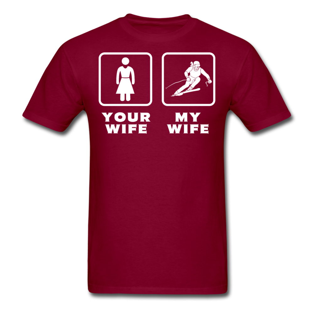 Skiing - Your wife My wife Unisex T-Shirt-Unisex Classic T-Shirt | Fruit of the Loom 3930-Teelime | shirts-hoodies-mugs