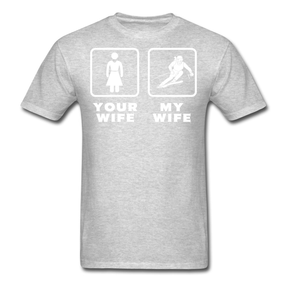 Skiing - Your wife My wife Unisex T-Shirt-Unisex Classic T-Shirt | Fruit of the Loom 3930-Teelime | shirts-hoodies-mugs
