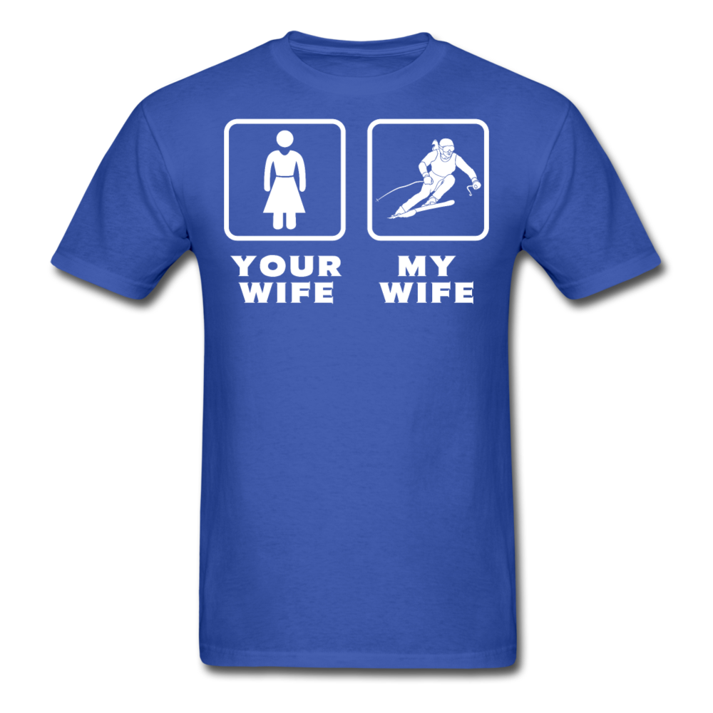 Skiing - Your wife My wife Unisex T-Shirt-Unisex Classic T-Shirt | Fruit of the Loom 3930-Teelime | shirts-hoodies-mugs