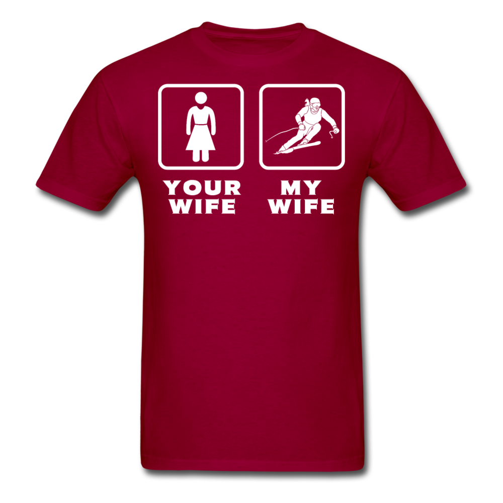 Skiing - Your wife My wife Unisex T-Shirt-Unisex Classic T-Shirt | Fruit of the Loom 3930-Teelime | shirts-hoodies-mugs