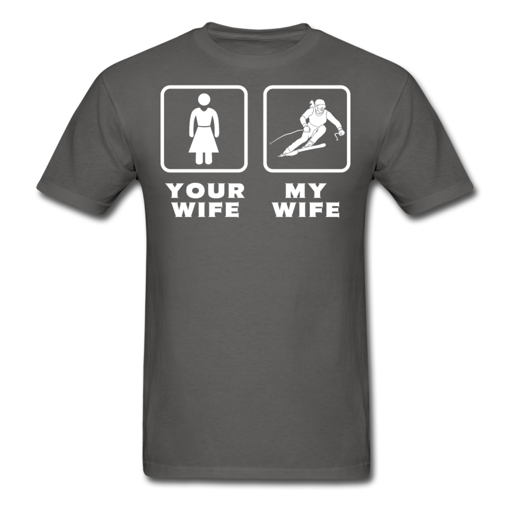 Skiing - Your wife My wife Unisex T-Shirt-Unisex Classic T-Shirt | Fruit of the Loom 3930-Teelime | shirts-hoodies-mugs
