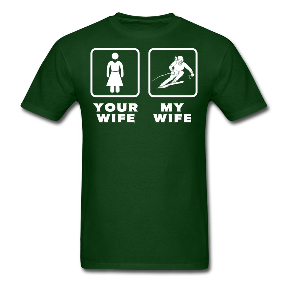 Skiing - Your wife My wife Unisex T-Shirt-Unisex Classic T-Shirt | Fruit of the Loom 3930-Teelime | shirts-hoodies-mugs