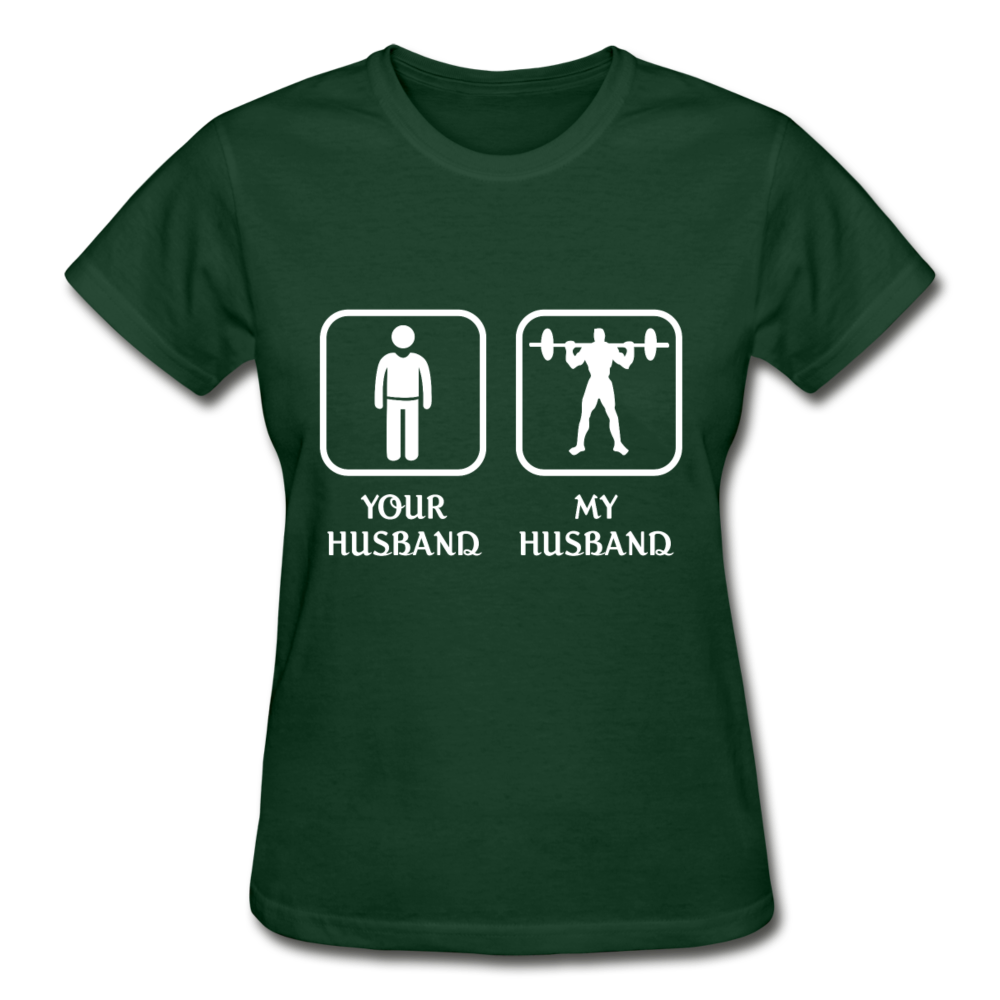 Weightlifting - Your husband My husband Gildan Ultra Cotton Ladies T-Shirt-Ultra Cotton Ladies T-Shirt | Gildan G200L-Teelime | shirts-hoodies-mugs