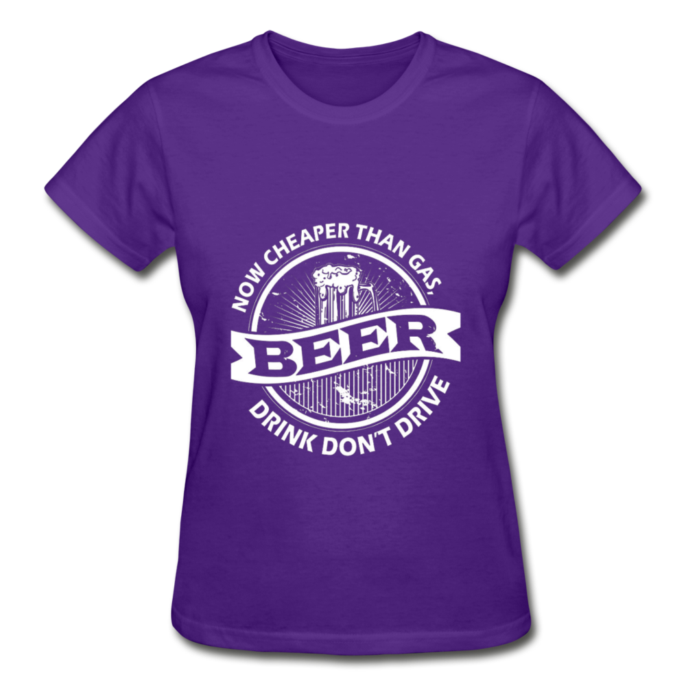 Beer cheaper than Gas Gildan Ultra Cotton Ladies T-Shirt-Ultra Cotton Ladies T-Shirt | Gildan G200L-Teelime | shirts-hoodies-mugs