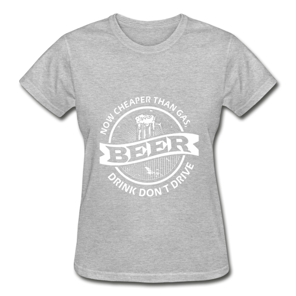 Beer cheaper than Gas Gildan Ultra Cotton Ladies T-Shirt-Ultra Cotton Ladies T-Shirt | Gildan G200L-Teelime | shirts-hoodies-mugs
