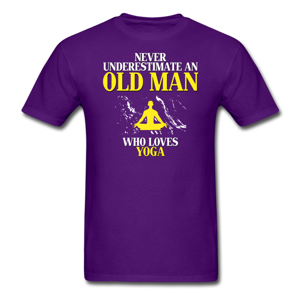 Never underestimate an old man who loves yoga Unisex T-Shirt-Unisex Classic T-Shirt | Fruit of the Loom 3930-Teelime | shirts-hoodies-mugs