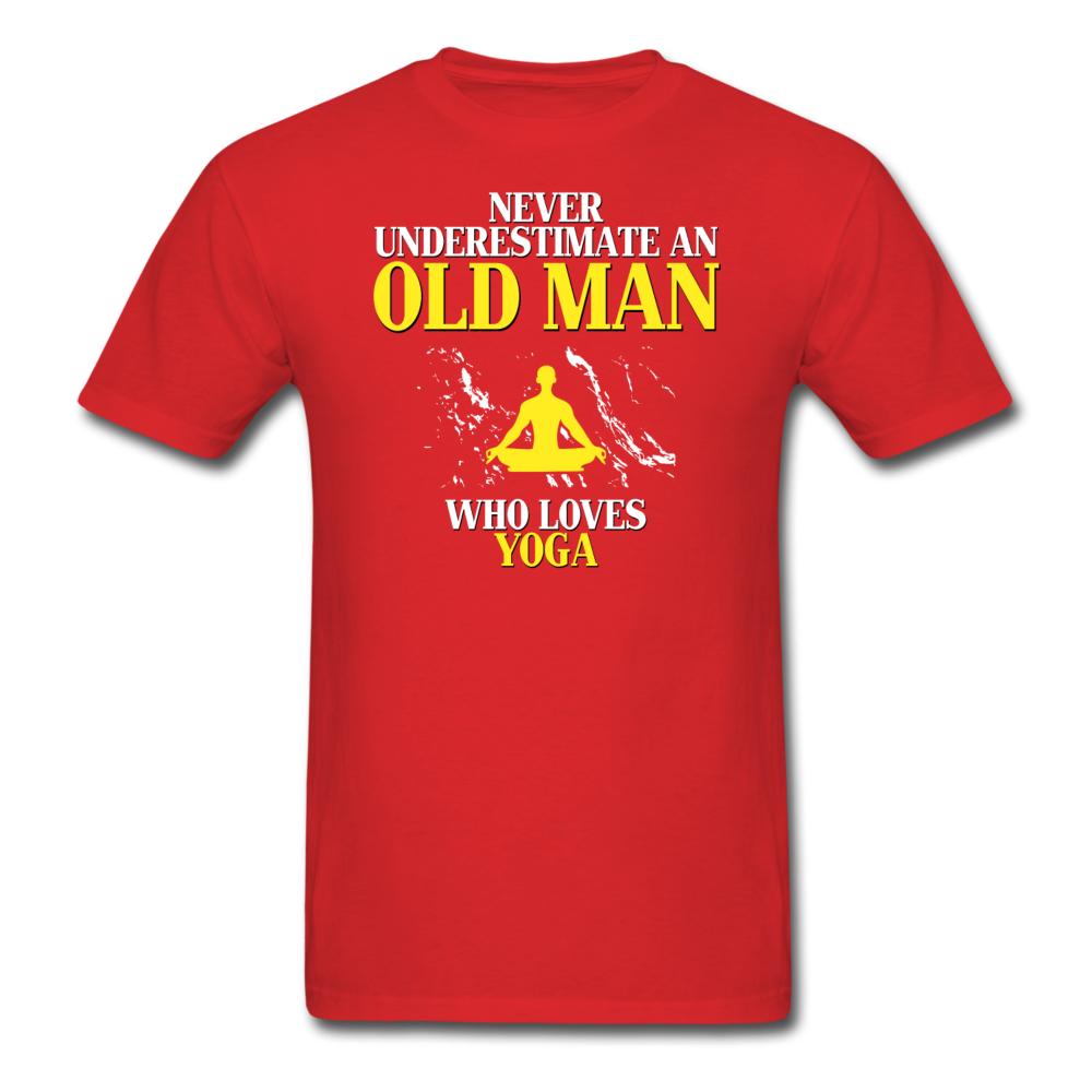 Never underestimate an old man who loves yoga Unisex T-Shirt-Unisex Classic T-Shirt | Fruit of the Loom 3930-Teelime | shirts-hoodies-mugs