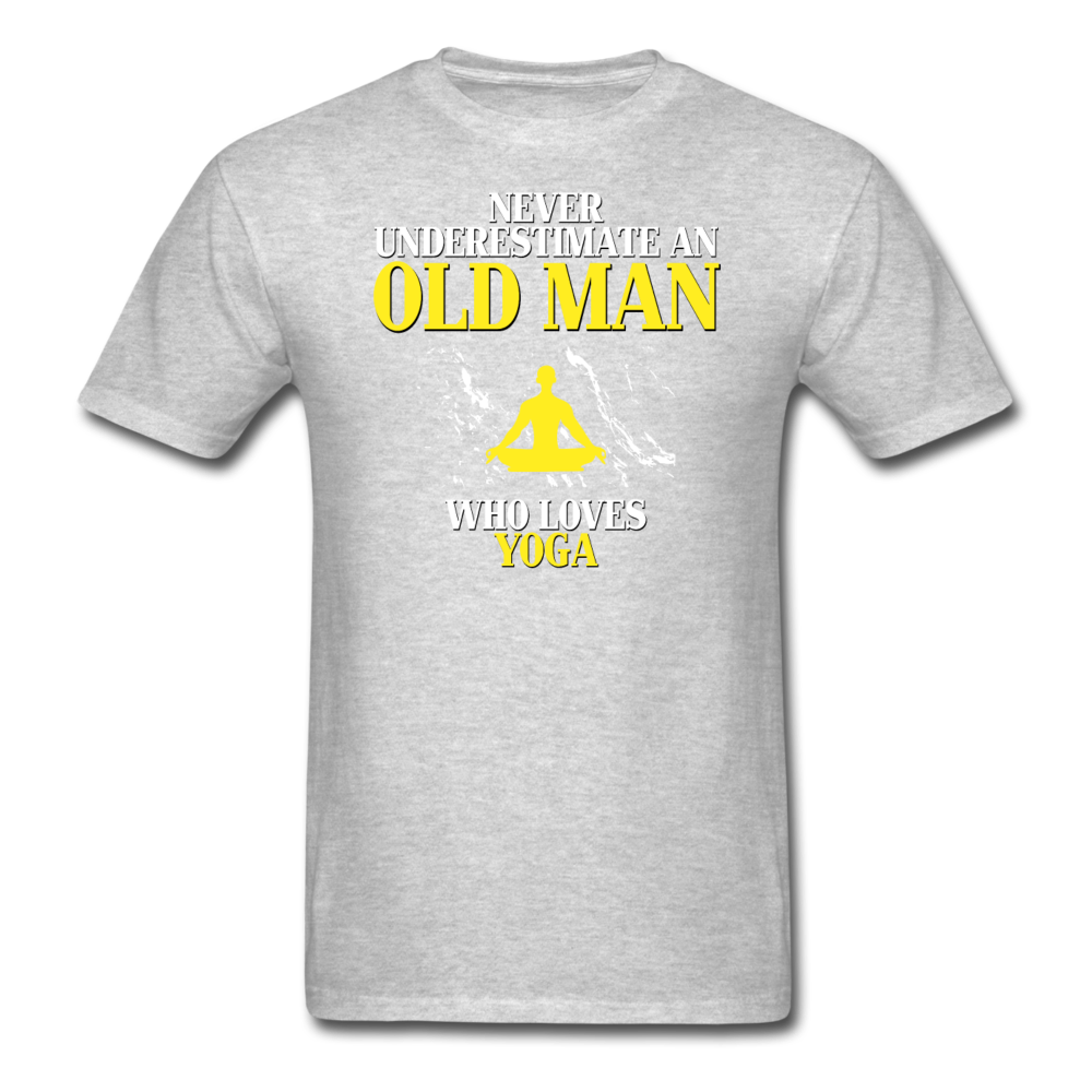 Never underestimate an old man who loves yoga Unisex T-Shirt-Unisex Classic T-Shirt | Fruit of the Loom 3930-Teelime | shirts-hoodies-mugs
