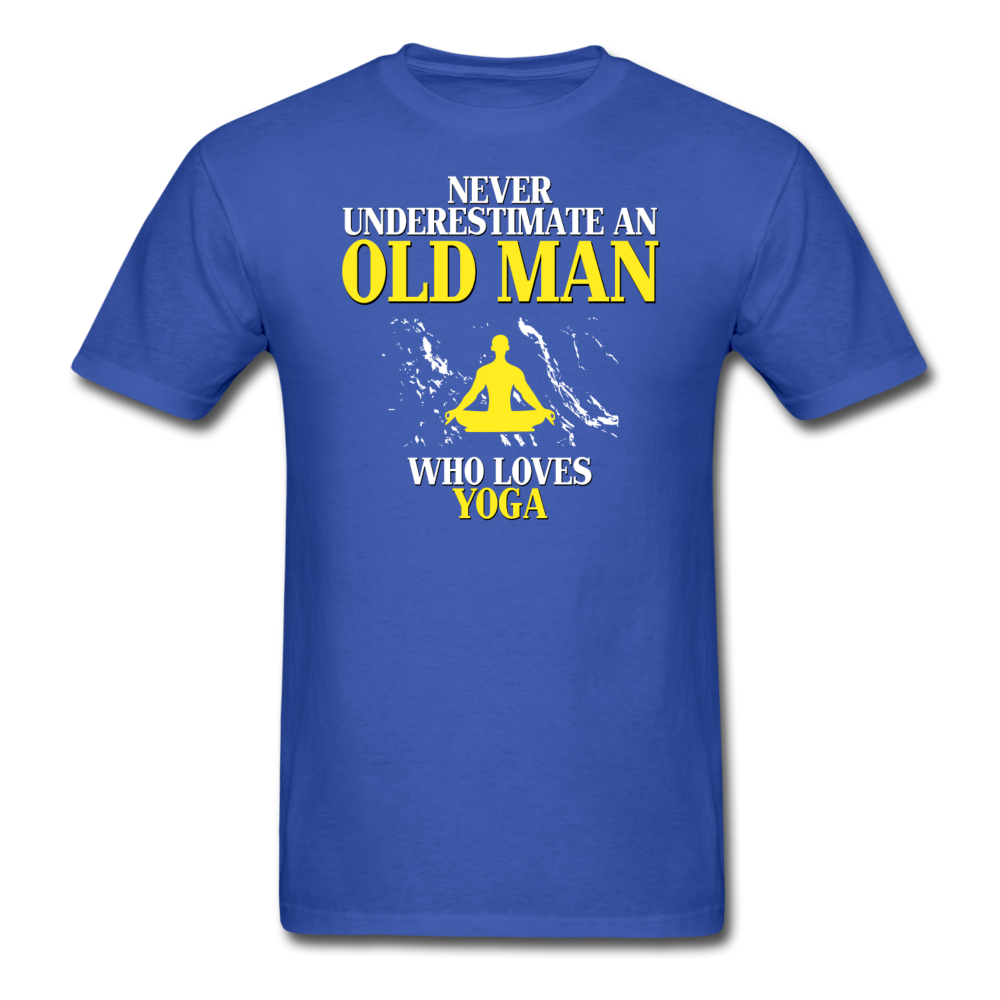 Never underestimate an old man who loves yoga Unisex T-Shirt-Unisex Classic T-Shirt | Fruit of the Loom 3930-Teelime | shirts-hoodies-mugs