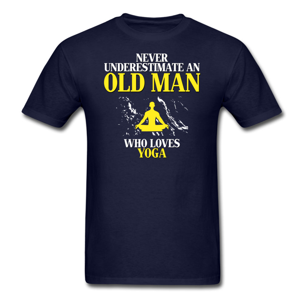 Never underestimate an old man who loves yoga Unisex T-Shirt-Unisex Classic T-Shirt | Fruit of the Loom 3930-Teelime | shirts-hoodies-mugs