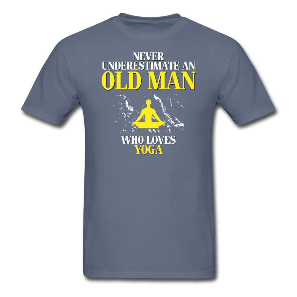 Never underestimate an old man who loves yoga Unisex T-Shirt-Unisex Classic T-Shirt | Fruit of the Loom 3930-Teelime | shirts-hoodies-mugs