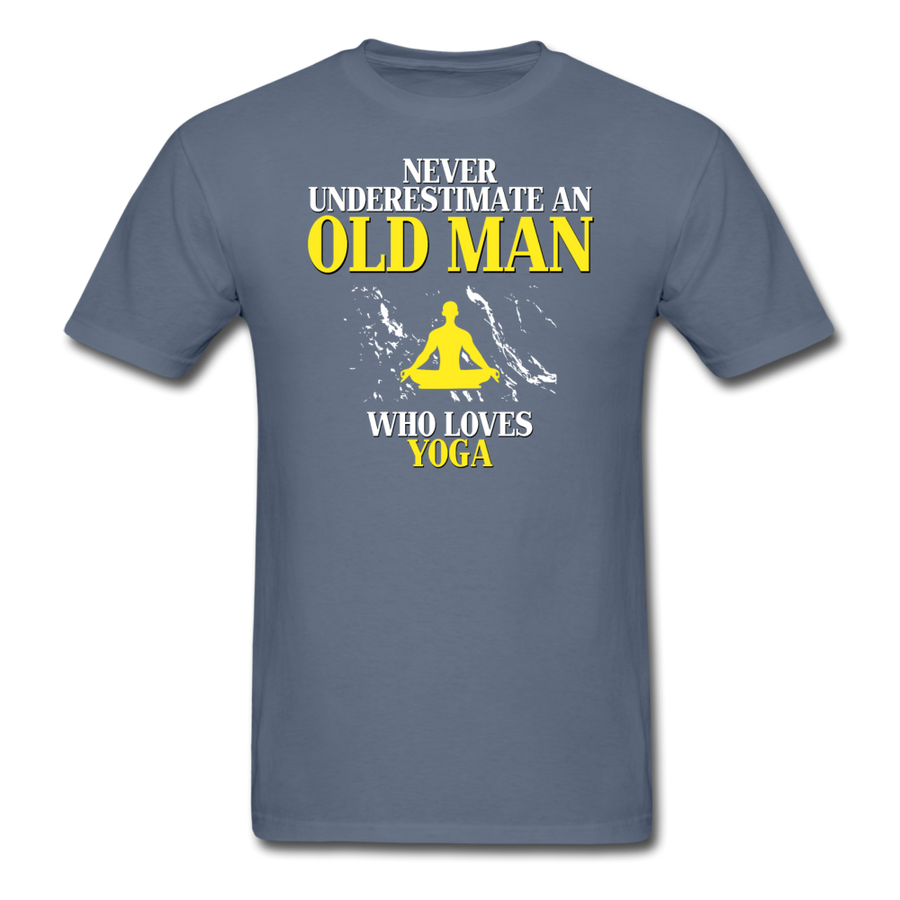 Never underestimate an old man who loves yoga Unisex T-Shirt-Unisex Classic T-Shirt | Fruit of the Loom 3930-Teelime | shirts-hoodies-mugs