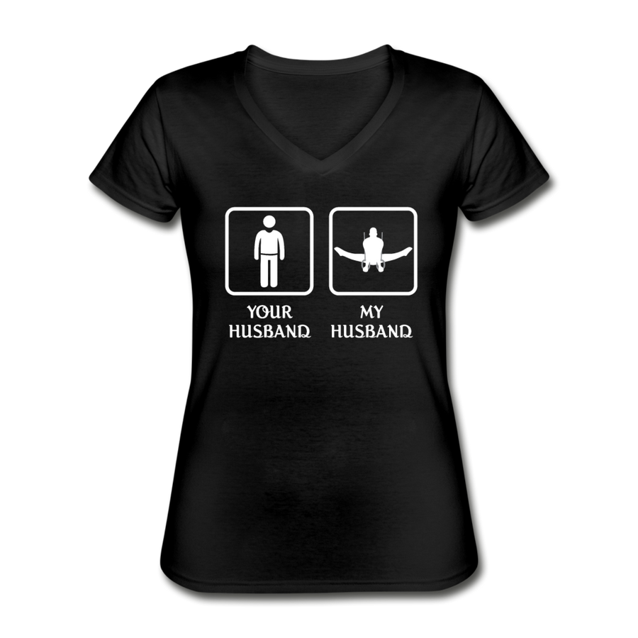 Gymnastics - Your husband My husband Women's V-Neck T-Shirt-Women's V-Neck T-Shirt | Fruit of the Loom L39VR-Teelime | shirts-hoodies-mugs