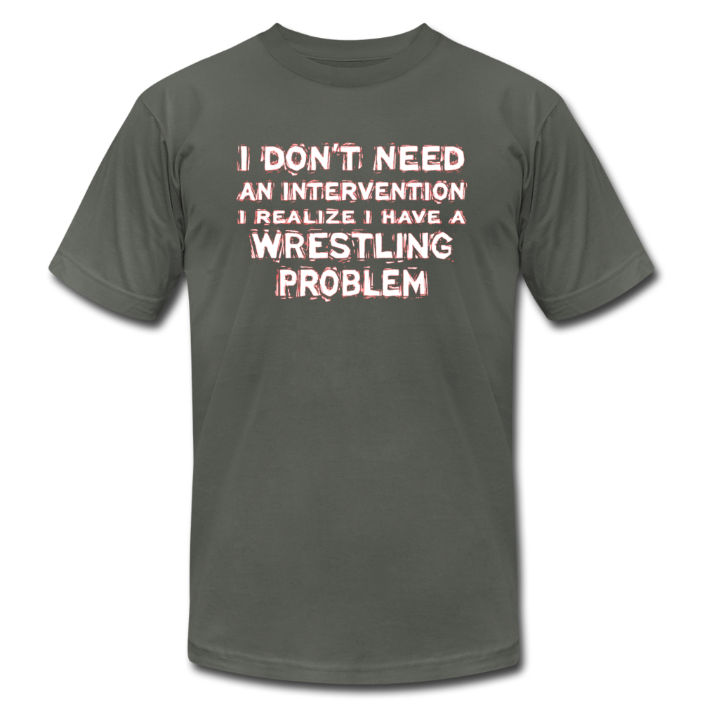 I don't need an intervention I realize I have a Wrestling problem Unisex Canvas T-Shirt-Unisex Jersey T-Shirt | Bella + Canvas 3001-Teelime | shirts-hoodies-mugs