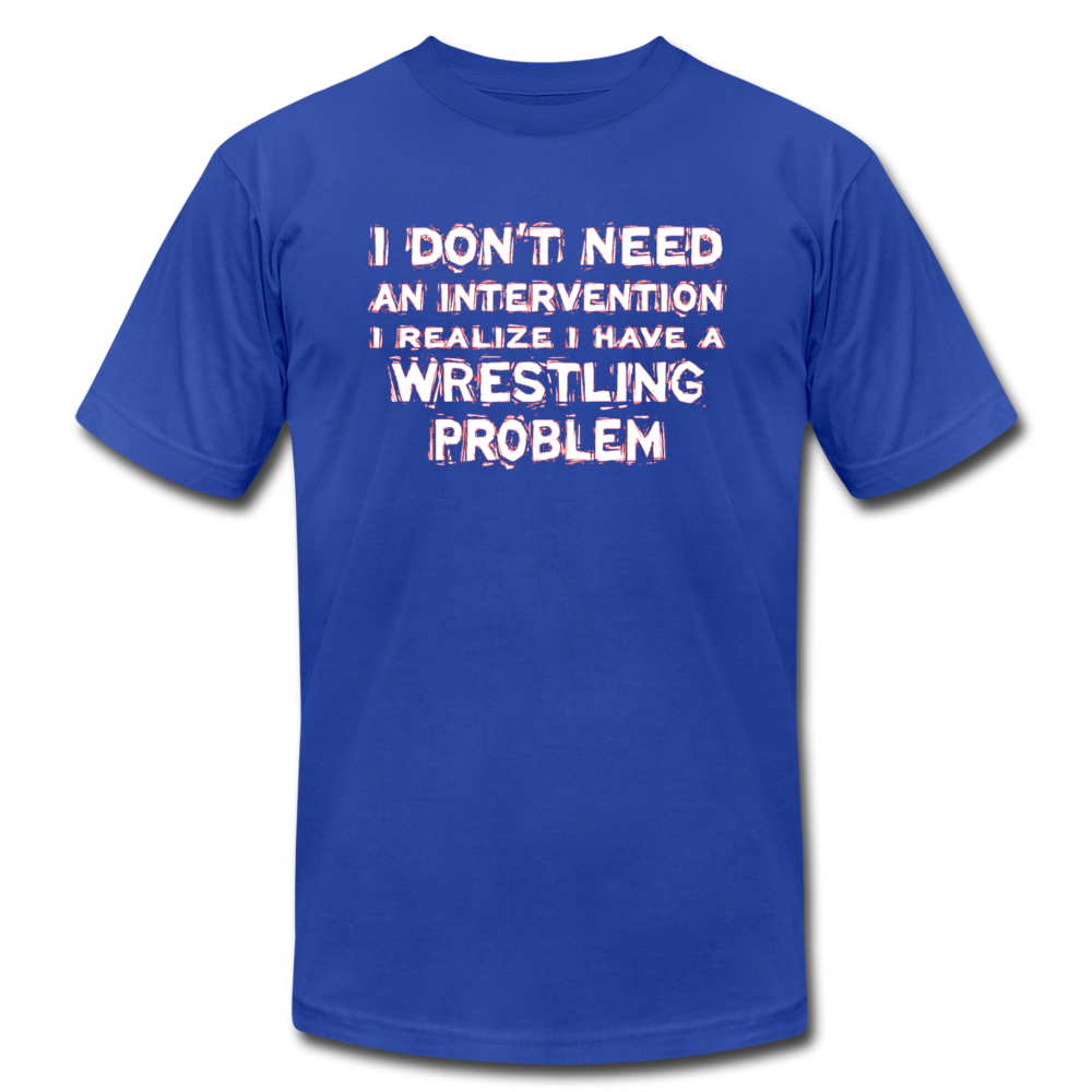 I don't need an intervention I realize I have a Wrestling problem Unisex Canvas T-Shirt-Unisex Jersey T-Shirt | Bella + Canvas 3001-Teelime | shirts-hoodies-mugs