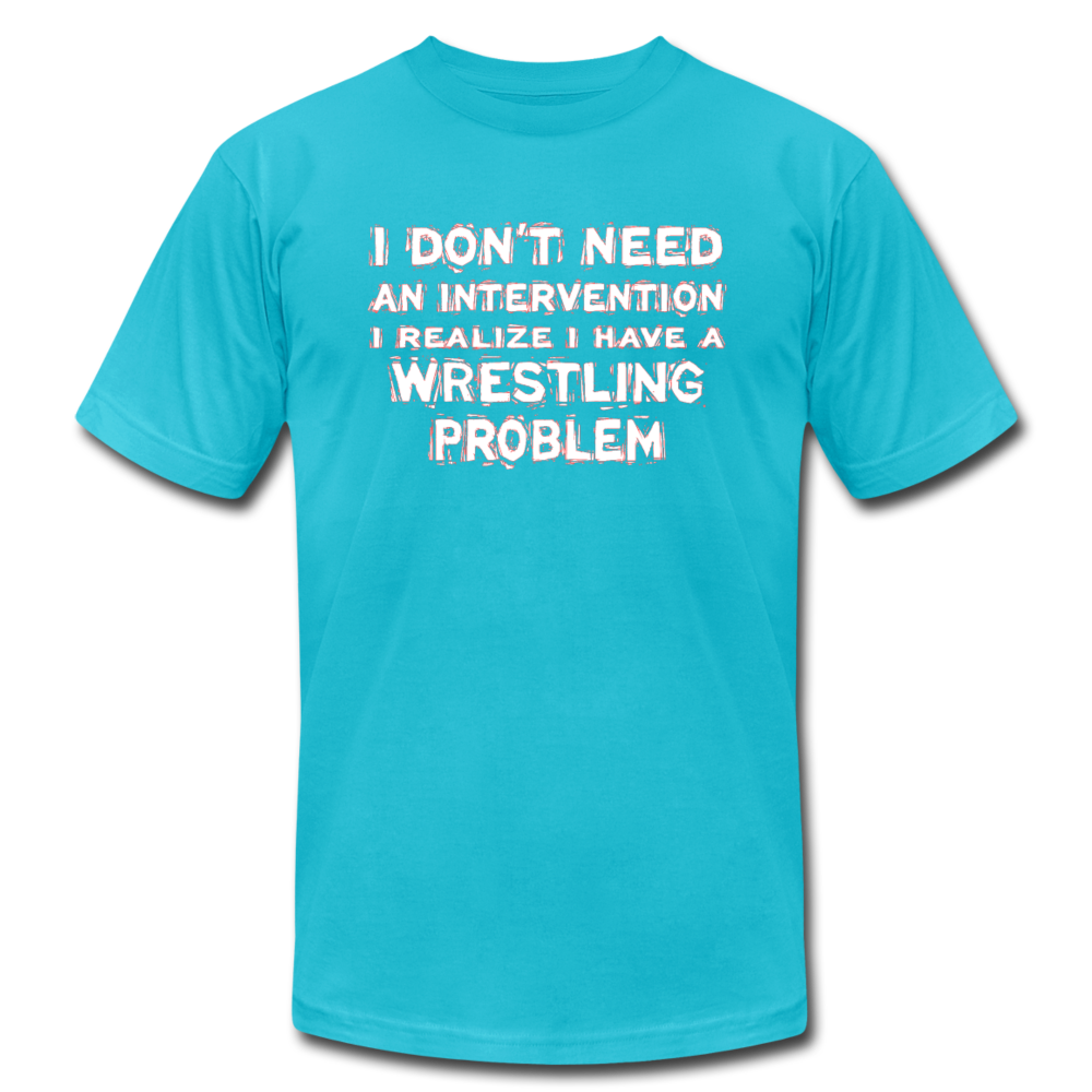 I don't need an intervention I realize I have a Wrestling problem Unisex Canvas T-Shirt-Unisex Jersey T-Shirt | Bella + Canvas 3001-Teelime | shirts-hoodies-mugs