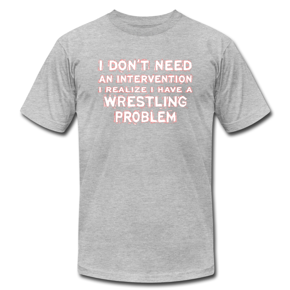 I don't need an intervention I realize I have a Wrestling problem Unisex Canvas T-Shirt-Unisex Jersey T-Shirt | Bella + Canvas 3001-Teelime | shirts-hoodies-mugs