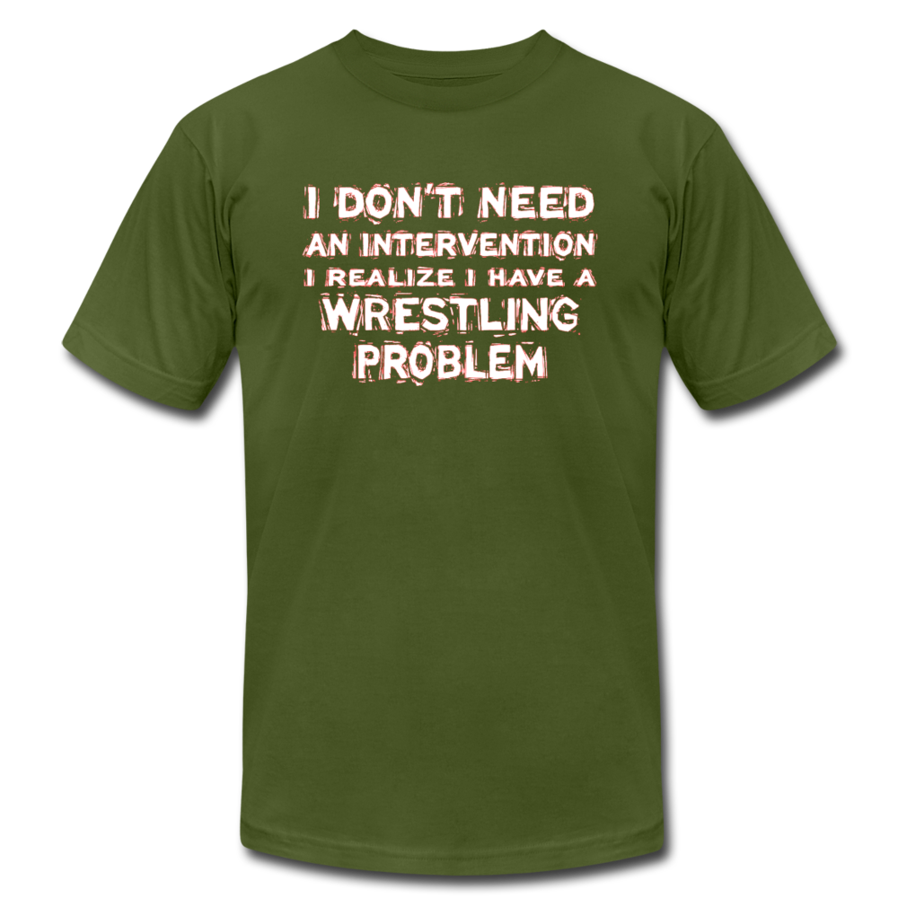 I don't need an intervention I realize I have a Wrestling problem Unisex Canvas T-Shirt-Unisex Jersey T-Shirt | Bella + Canvas 3001-Teelime | shirts-hoodies-mugs