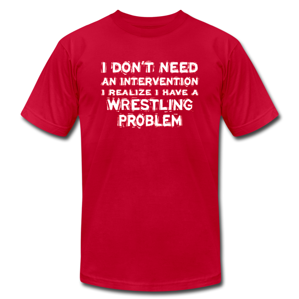 I don't need an intervention I realize I have a Wrestling problem Unisex Canvas T-Shirt-Unisex Jersey T-Shirt | Bella + Canvas 3001-Teelime | shirts-hoodies-mugs