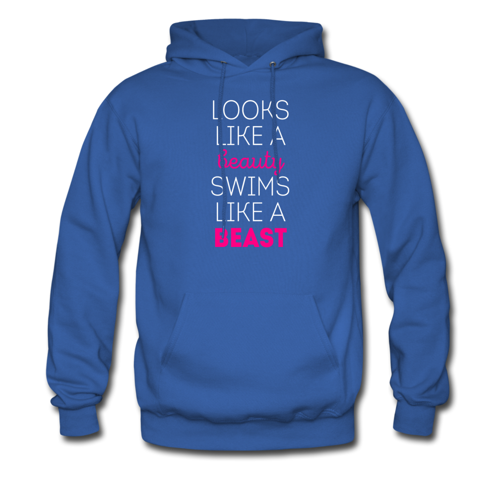 Looks like a beauty swims like a beast, Neon Pink Unisex Hoodie-Men's Hoodie | Hanes P170-Teelime | shirts-hoodies-mugs