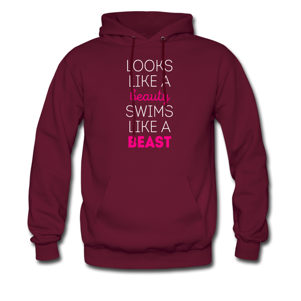 Looks like a beauty swims like a beast, Neon Pink Unisex Hoodie-Men's Hoodie | Hanes P170-Teelime | shirts-hoodies-mugs