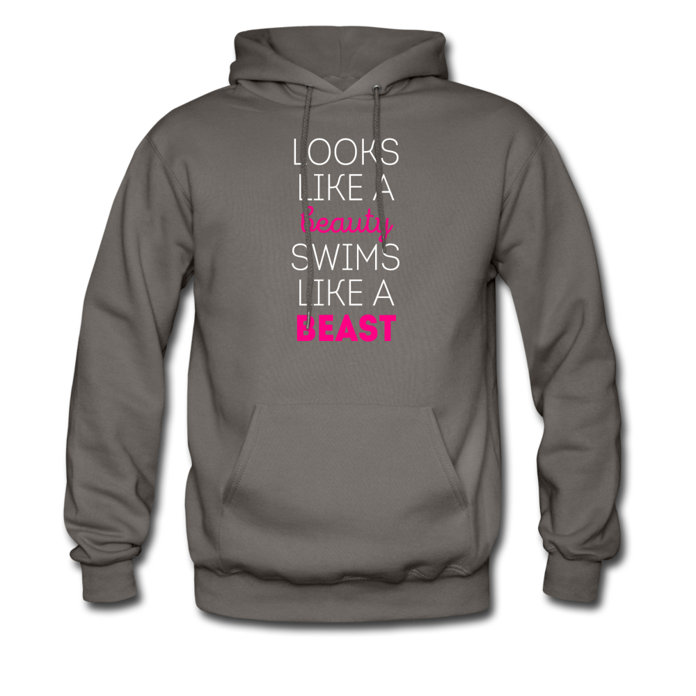 Looks like a beauty swims like a beast, Neon Pink Unisex Hoodie-Men's Hoodie | Hanes P170-Teelime | shirts-hoodies-mugs