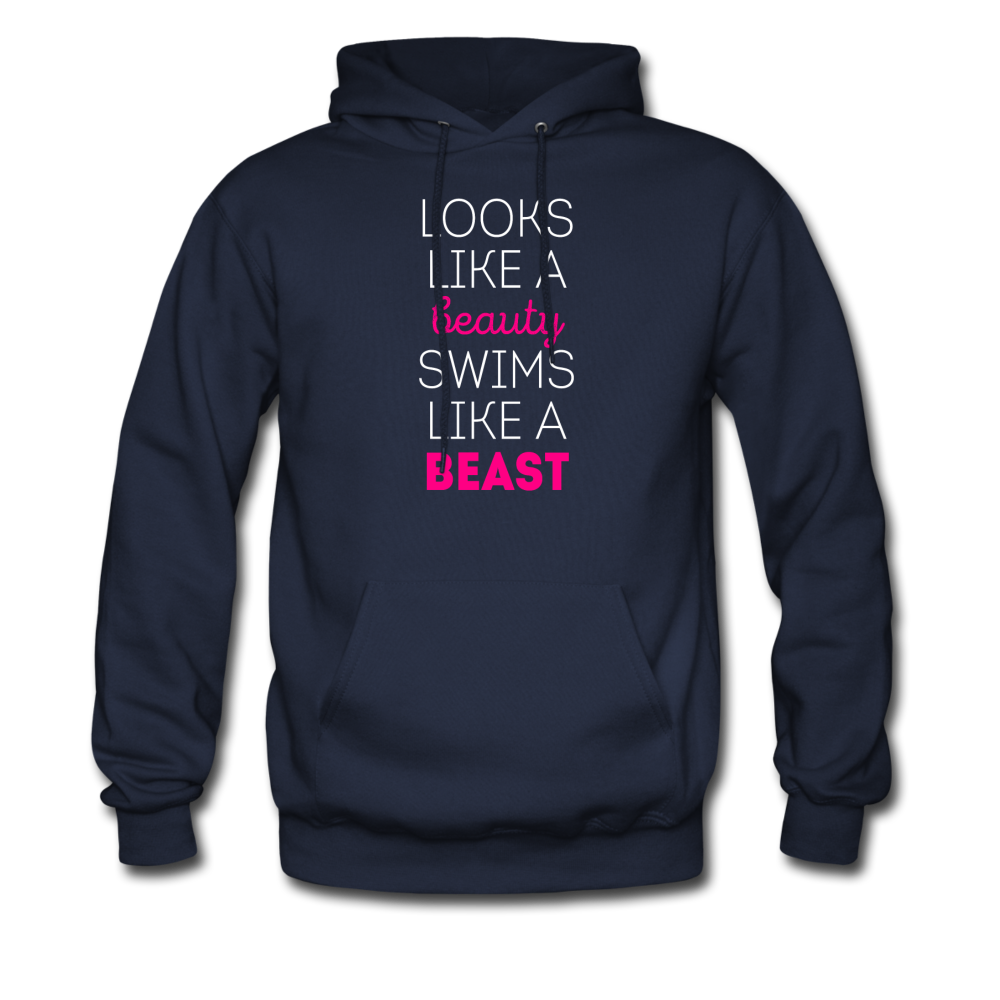 Looks like a beauty swims like a beast, Neon Pink Unisex Hoodie-Men's Hoodie | Hanes P170-Teelime | shirts-hoodies-mugs